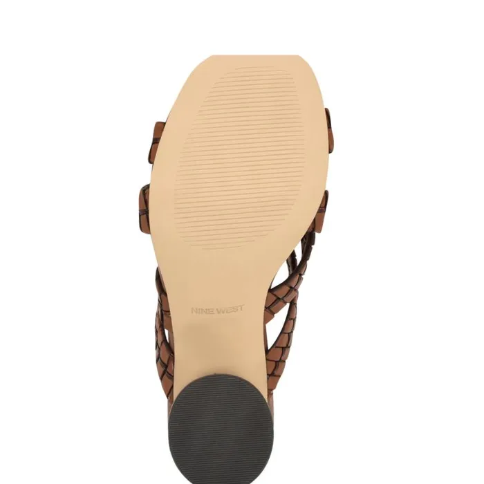 Nine West Heels Women Wenea Strappy Heeled Slide Sandals Brown Nine West Heels Women Wenea Strappy Heeled Slide Sandals Brown