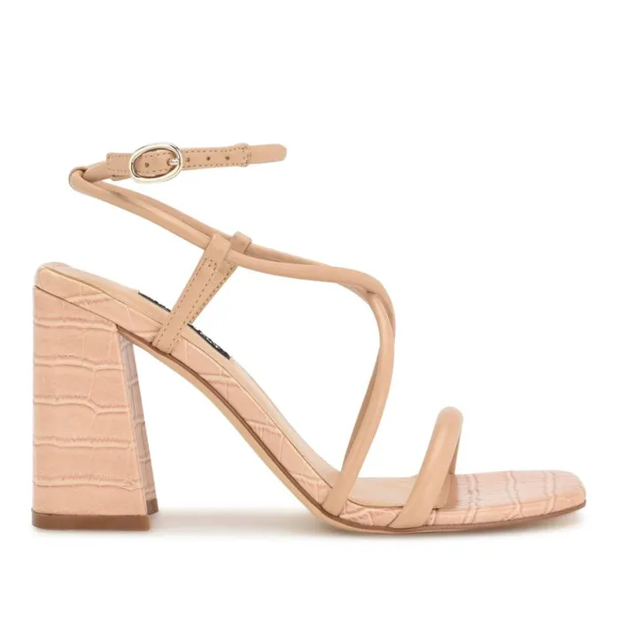 Nine West Heels Women Yeera Strappy Heeled Sandals Warm Blush