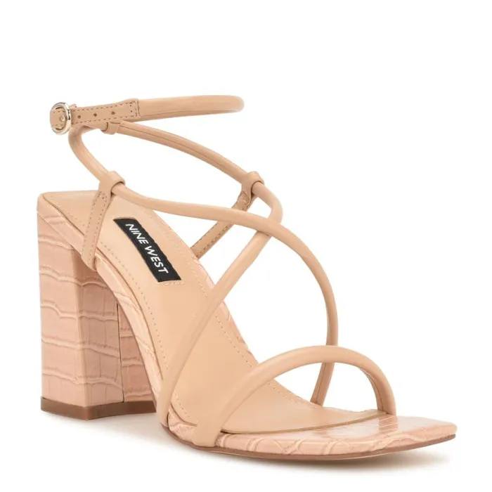 Nine West Heels Women Yeera Strappy Heeled Sandals Warm Blush Nine West Heels Women Yeera Strappy Heeled Sandals Warm Blush