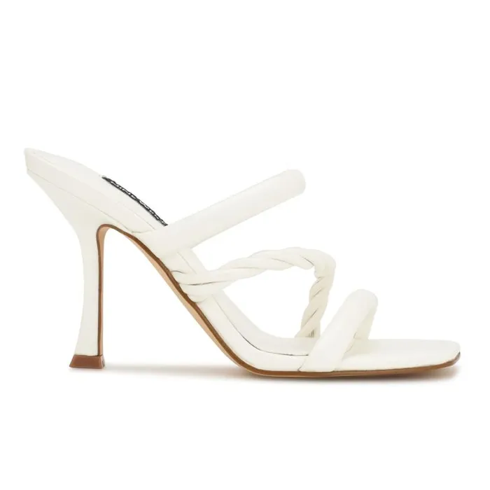 Nine West Heels Women Yester Heeled Slide Sandals White