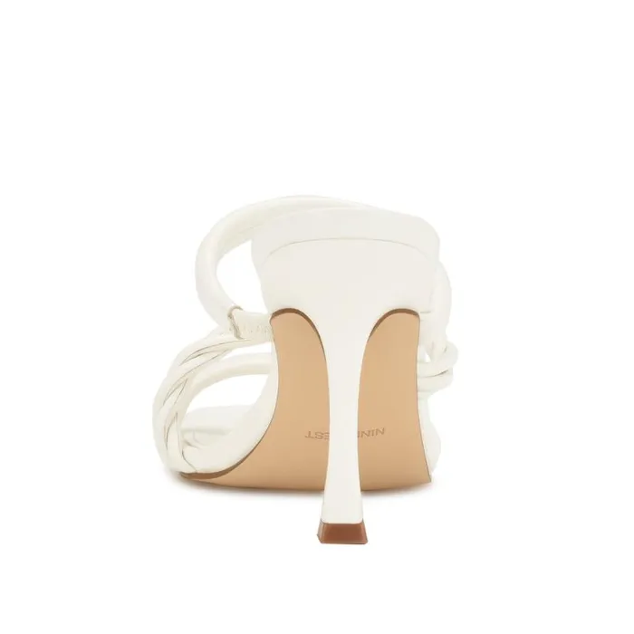 Nine West Heels Women Yester Heeled Slide Sandals White Nine West Heels Women Yester Heeled Slide Sandals White