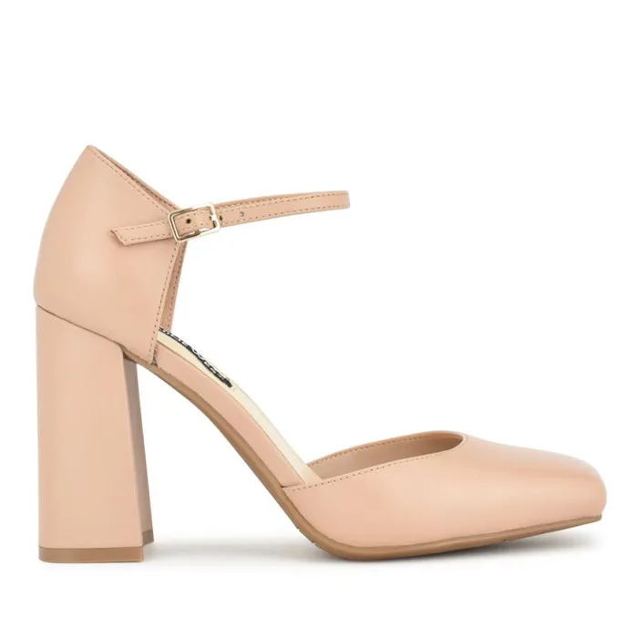 Nine West Heels Women Youda Ankle Strap Pumps Light Natural