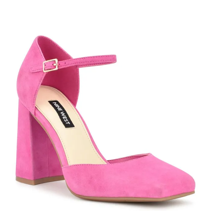 Nine West Heels Women Youda Ankle Strap Pumps Medium Pink