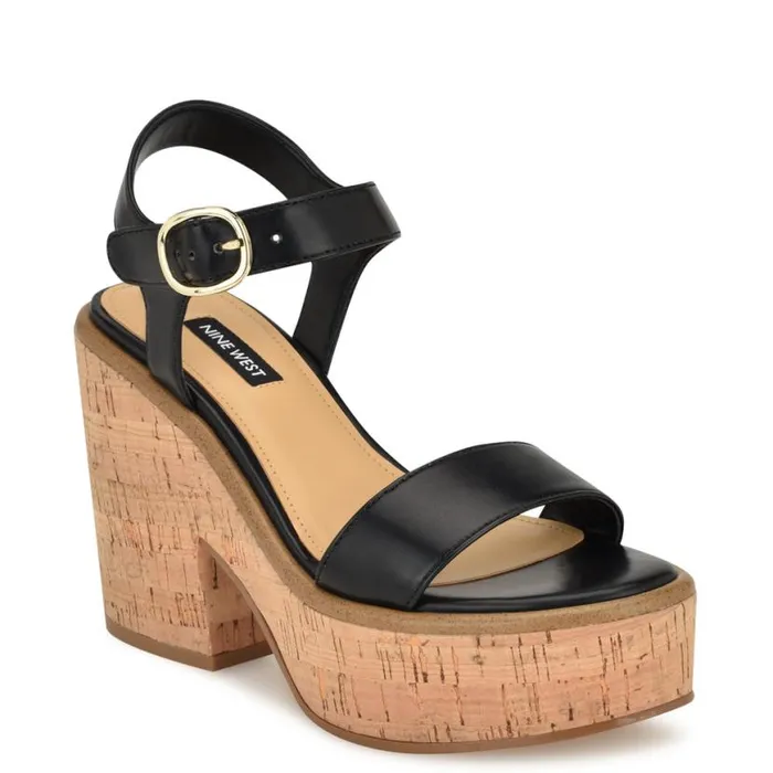 Nine West Sandals Women Amye Ankle Strap Wedge Sandals Black Nine West Sandals Women Amye Ankle Strap Wedge Sandals Black