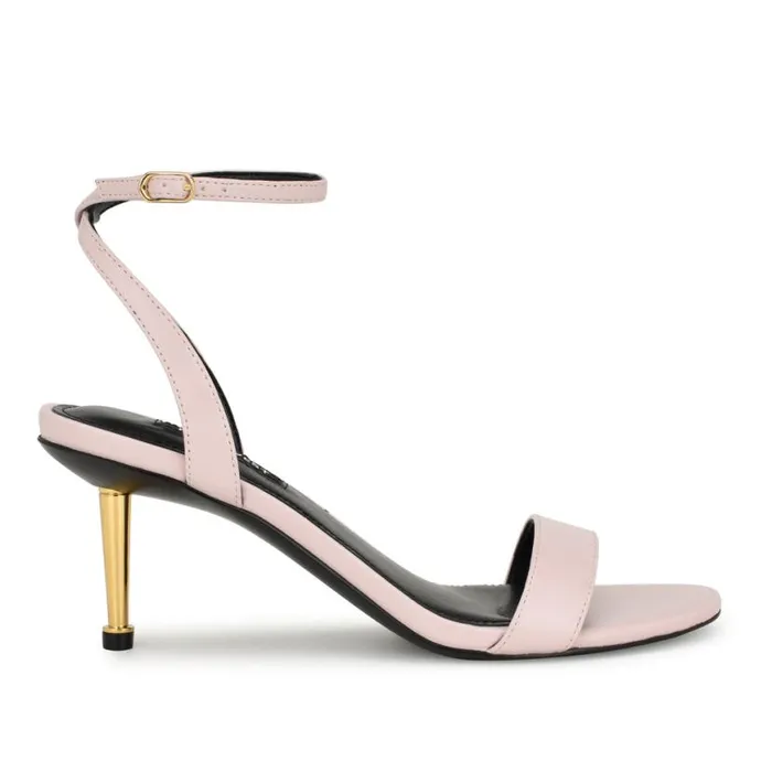 Nine West Sandals Women Anny Ankle Strap Heeled Sandals Baby Pink