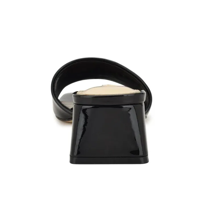 Nine West Sandals Women Bamsy Block Heel Slide Sandals Black Patent Nine West Sandals Women Bamsy Block Heel Slide Sandals Black Patent