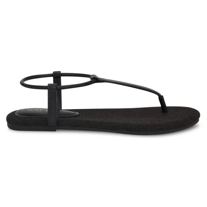 Nine West Sandals Women Bassie Flat Sandals Black