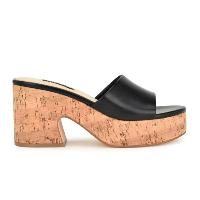 Nine West Sandals Women Boone Platform Slide Sandals Black