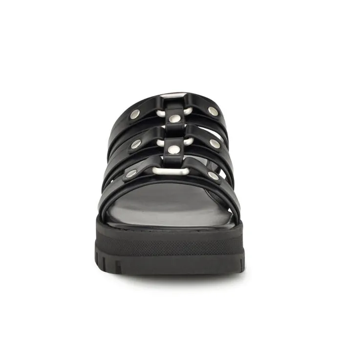Nine West Sandals Women Cazz Fisherman Slide Sandals Black