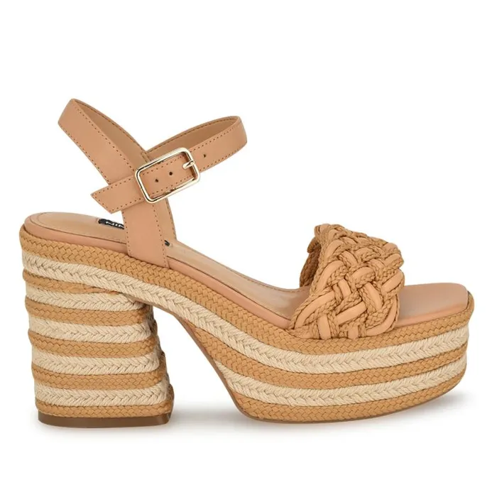 Nine West Sandals Women Cinka Woven Platform Sandals Light Natural