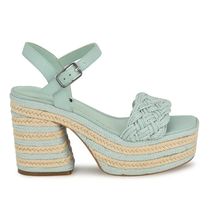 Nine West Sandals Women Cinka Woven Platform Sandals Mint Green