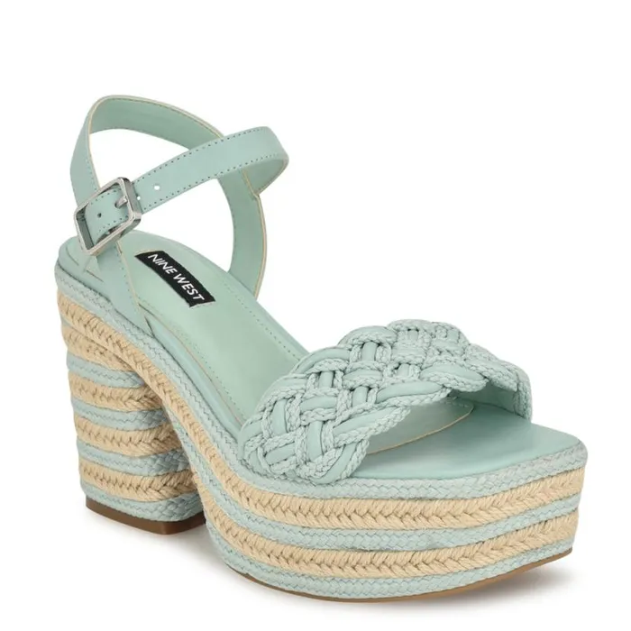 Nine West Sandals Women Cinka Woven Platform Sandals Mint Green Nine West Sandals Women Cinka Woven Platform Sandals Mint Green