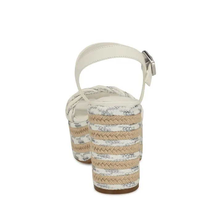Nine West Sandals Women Cinka Woven Platform Sandals Whitesilver