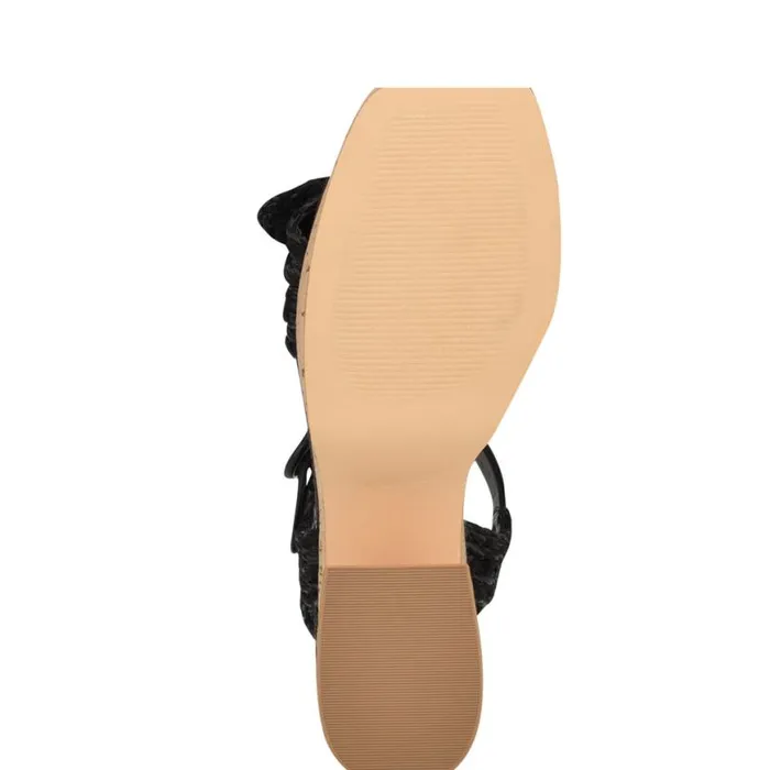 Nine West Sandals Women Comiele Platform Sandals Black Raffia