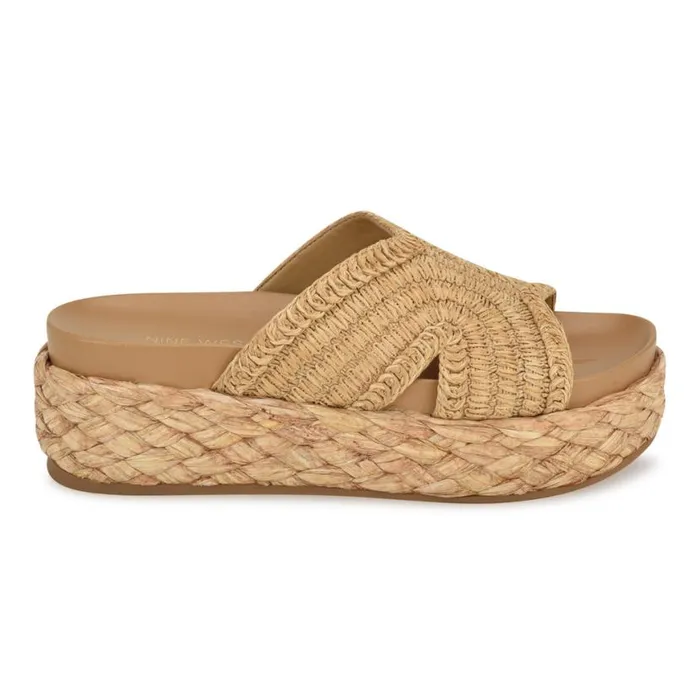 Nine West Sandals Women Corel Flatform Sandals Natural