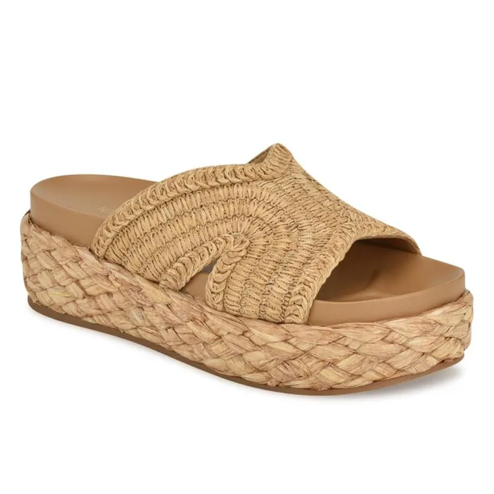 Nine West Sandals Women Corel Flatform Sandals Natural