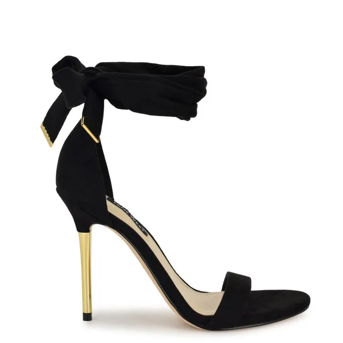 Nine West Sandals Women Donatela Ankle Wrap Sandals Black