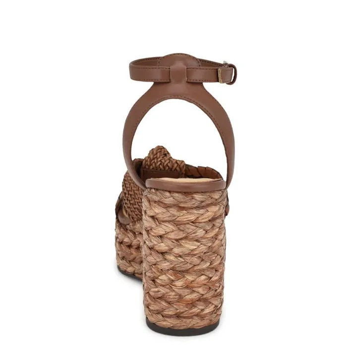 Nine West Sandals Women Eaden Woven Wedge Sandals Brown Nine West Sandals Women Eaden Woven Wedge Sandals Brown