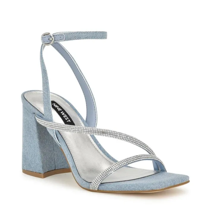Nine West Sandals Women Gaden Ankle Strap Sandals Denim Nine West Sandals Women Gaden Ankle Strap Sandals Denim