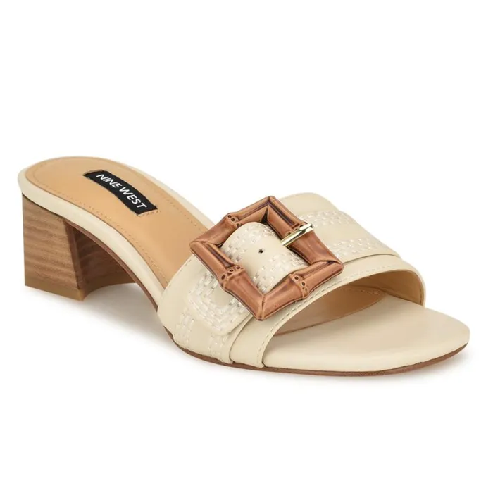 Nine West Sandals Women Garta Buckle Slide Sandals Chic Cream Nine West Sandals Women Garta Buckle Slide Sandals Chic Cream