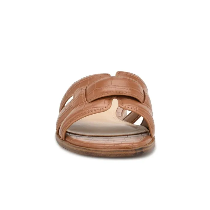 Nine West Sandals Women Germani Flat Slide Sandals Brown Nine West Sandals Women Germani Flat Slide Sandals Brown