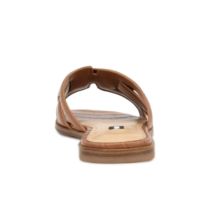 Nine West Sandals Women Germani Flat Slide Sandals Brown Nine West Sandals Women Germani Flat Slide Sandals Brown