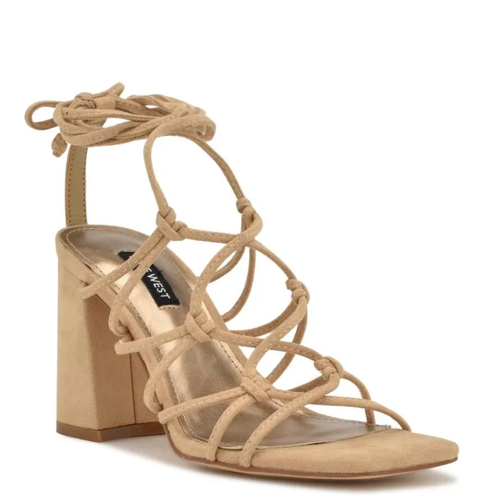 Nine West Sandals Women Glaven Ankle Wrap Sandals Tan Suede Nine West Sandals Women Glaven Ankle Wrap Sandals Tan Suede