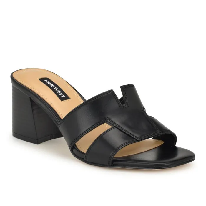 Nine West Sandals Women Griselda Block Heel Sandals Black