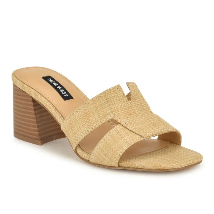 Nine West Sandals Women Griselda Block Heel Sandals Light Natural Raffia Nine West Sandals Women Griselda Block Heel Sandals Light Natural Raffia