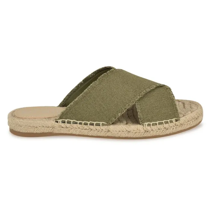 Nine West Sandals Women Hamden Flat Casual Sandals Medium Green