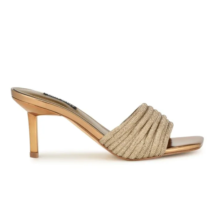Nine West Sandals Women Harbor Heeled Slide Sandals Platino
