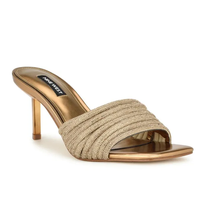 Nine West Sandals Women Harbor Heeled Slide Sandals Platino