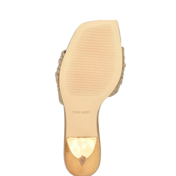 Nine West Sandals Women Harbor Heeled Slide Sandals Platino
