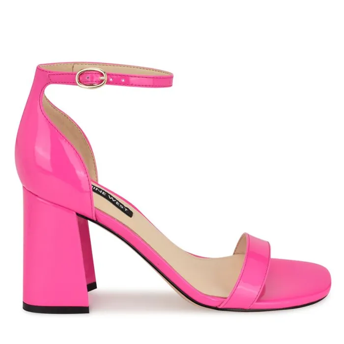 Nine West Sandals Women Ilea Ankle Strap Sandals Bright Pink