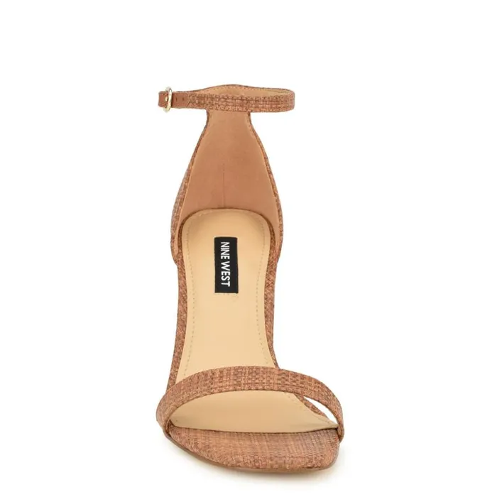 Nine West Sandals Women Ilea Ankle Strap Sandals Brown Raffia