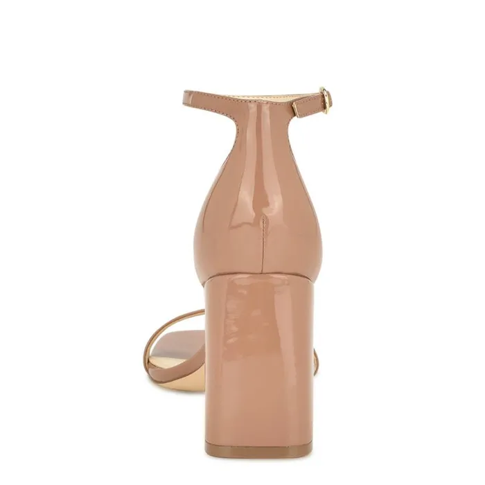 Nine West Sandals Women Ilea Ankle Strap Sandals Medium Natural Patent