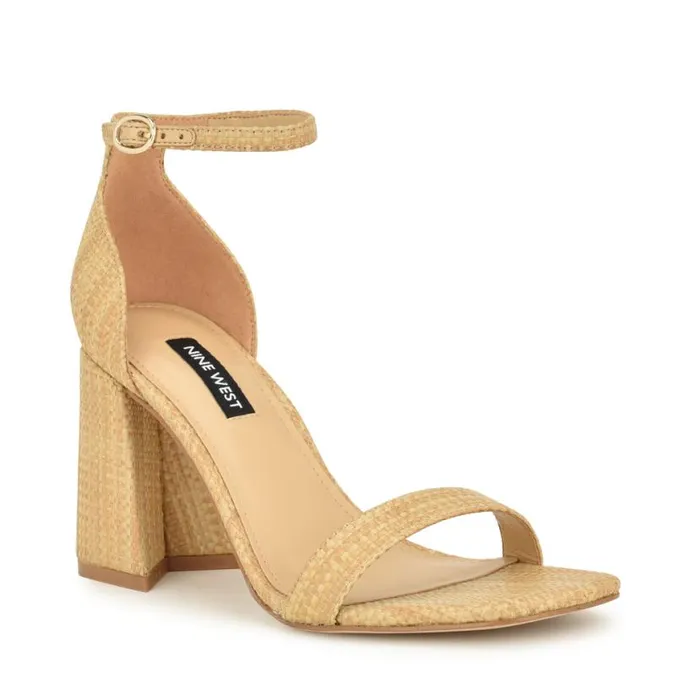 Nine West Sandals Women Ilea Ankle Strap Sandals Natural Raffia Nine West Sandals Women Ilea Ankle Strap Sandals Natural Raffia