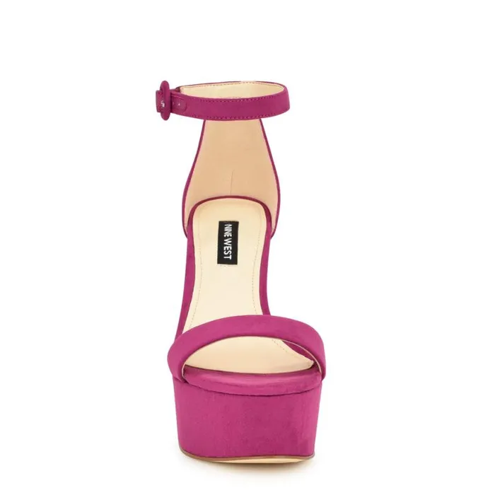 Nine West Sandals Women Ivana Ankle Strap Sandals Pink Suede Nine West Sandals Women Ivana Ankle Strap Sandals Pink Suede