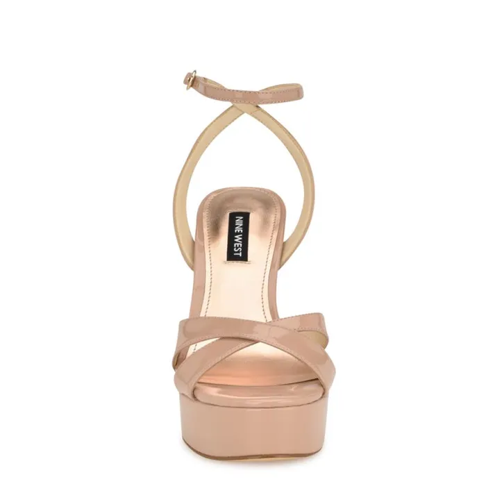 Nine West Sandals Women Jessie Platform Ankle Strap Sandals Light Natural