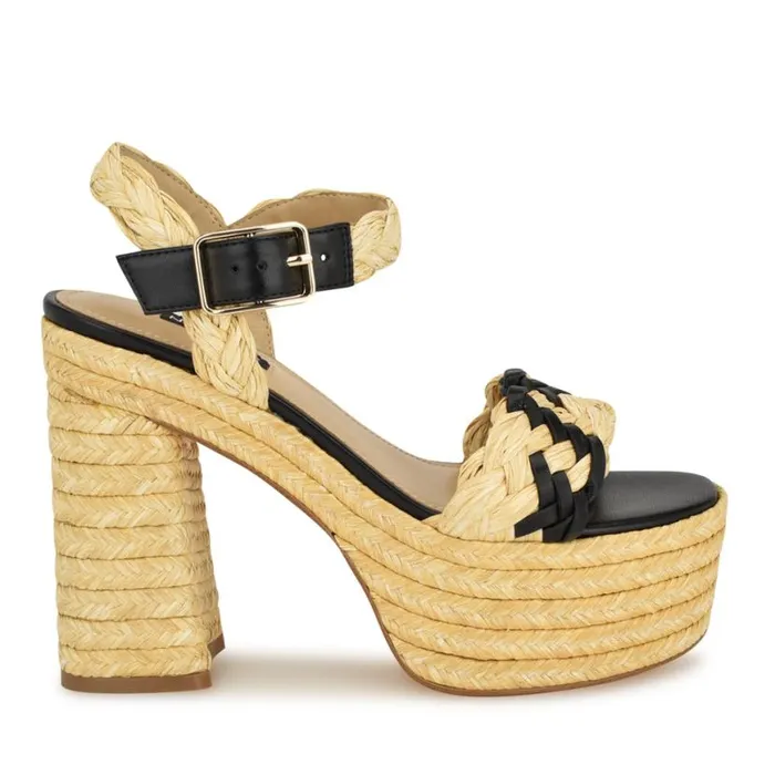 Nine West Sandals Women Jolane Espadrille Platform Sandals Naturalblack