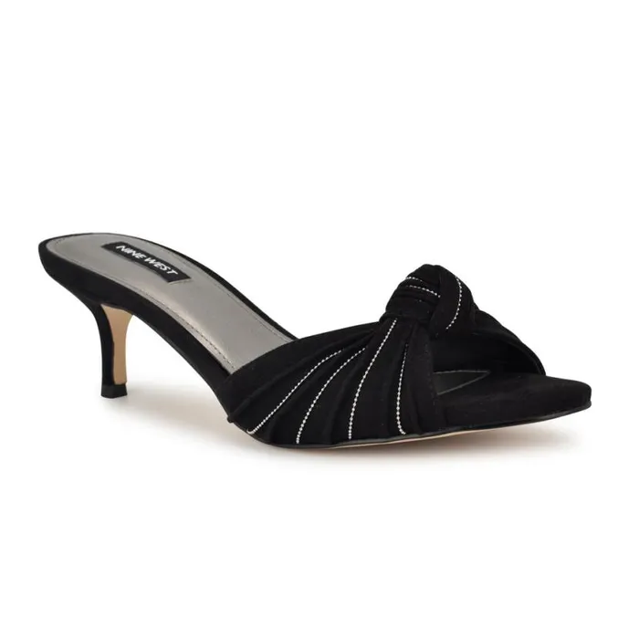 Nine West Sandals Women Laike Dress Slide Sandals Black Velvet Nine West Sandals Women Laike Dress Slide Sandals Black Velvet