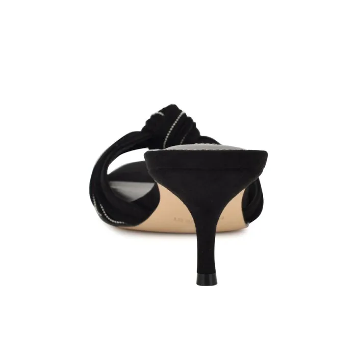 Nine West Sandals Women Laike Dress Slide Sandals Black Velvet Nine West Sandals Women Laike Dress Slide Sandals Black Velvet