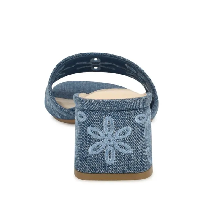 Nine West Sandals Women Lidey Eyelet Slide Sandals Denim Nine West Sandals Women Lidey Eyelet Slide Sandals Denim