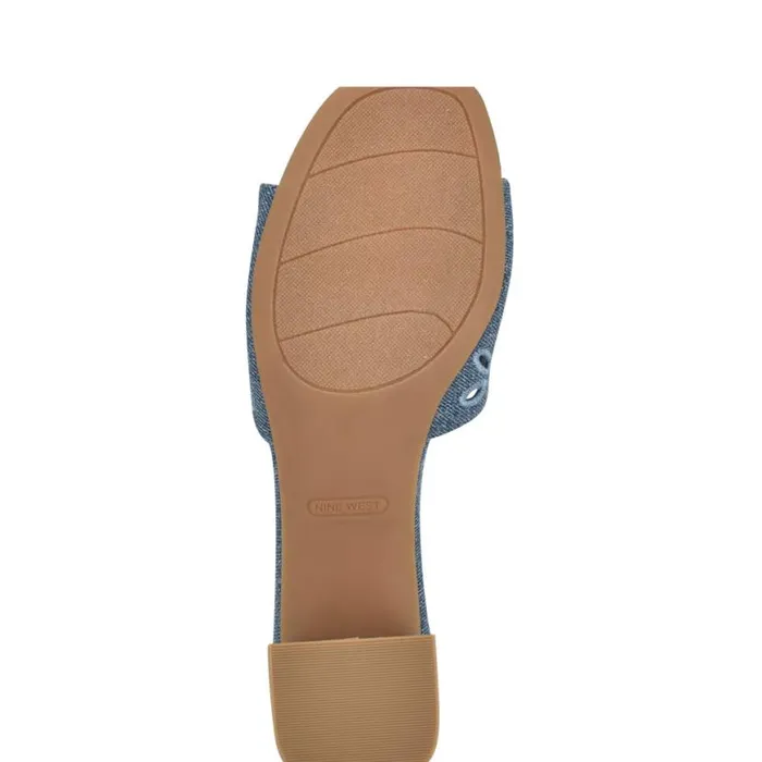 Nine West Sandals Women Lidey Eyelet Slide Sandals Denim Nine West Sandals Women Lidey Eyelet Slide Sandals Denim