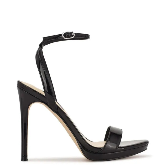 Nine West Sandals Women Loola Ankle Strap Sandals Black
