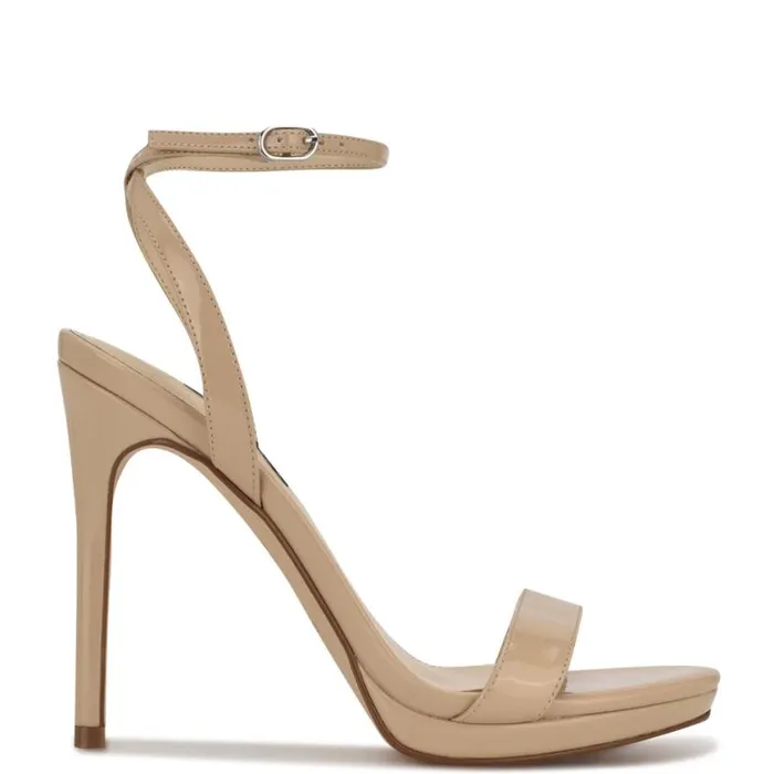 Nine West Sandals Women Loola Ankle Strap Sandals Light Latte