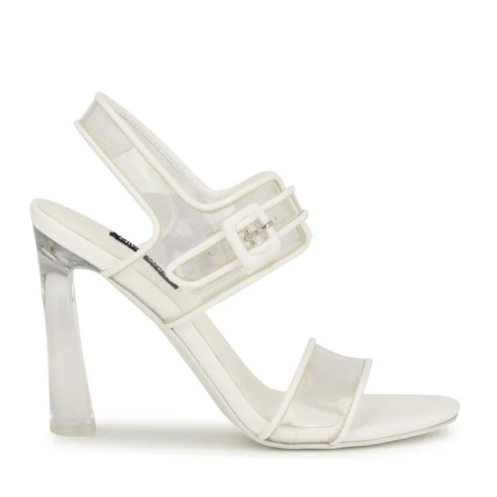 Nine West Sandals Women Lucile Clear Strappy Sandals Clear