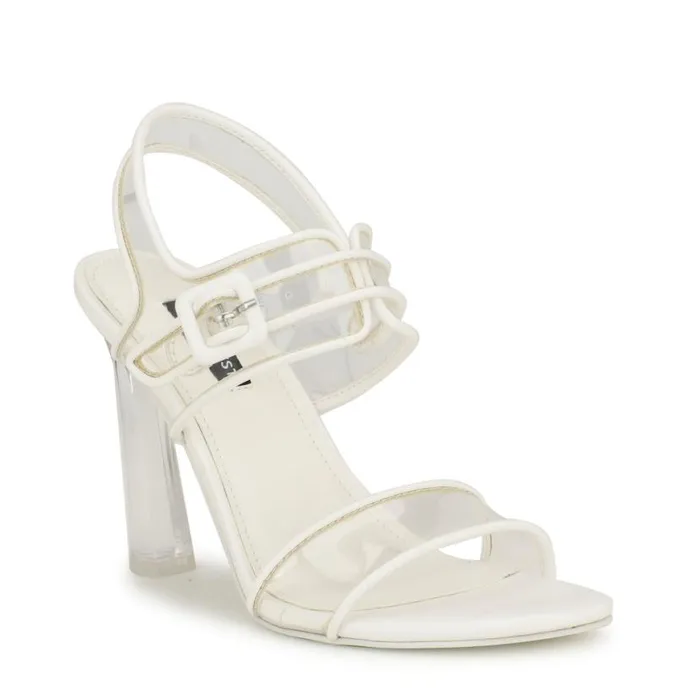 Nine West Sandals Women Lucile Clear Strappy Sandals Clear