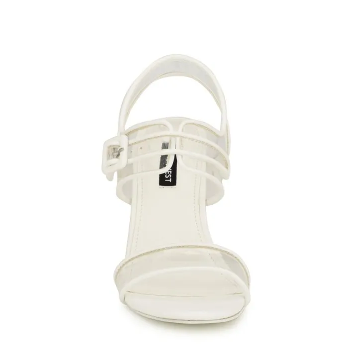 Nine West Sandals Women Lucile Clear Strappy Sandals Clear