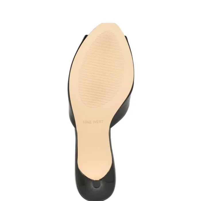 Nine West Sandals Women Luvlie Heeled Slide Sandals Black Patent Nine West Sandals Women Luvlie Heeled Slide Sandals Black Patent